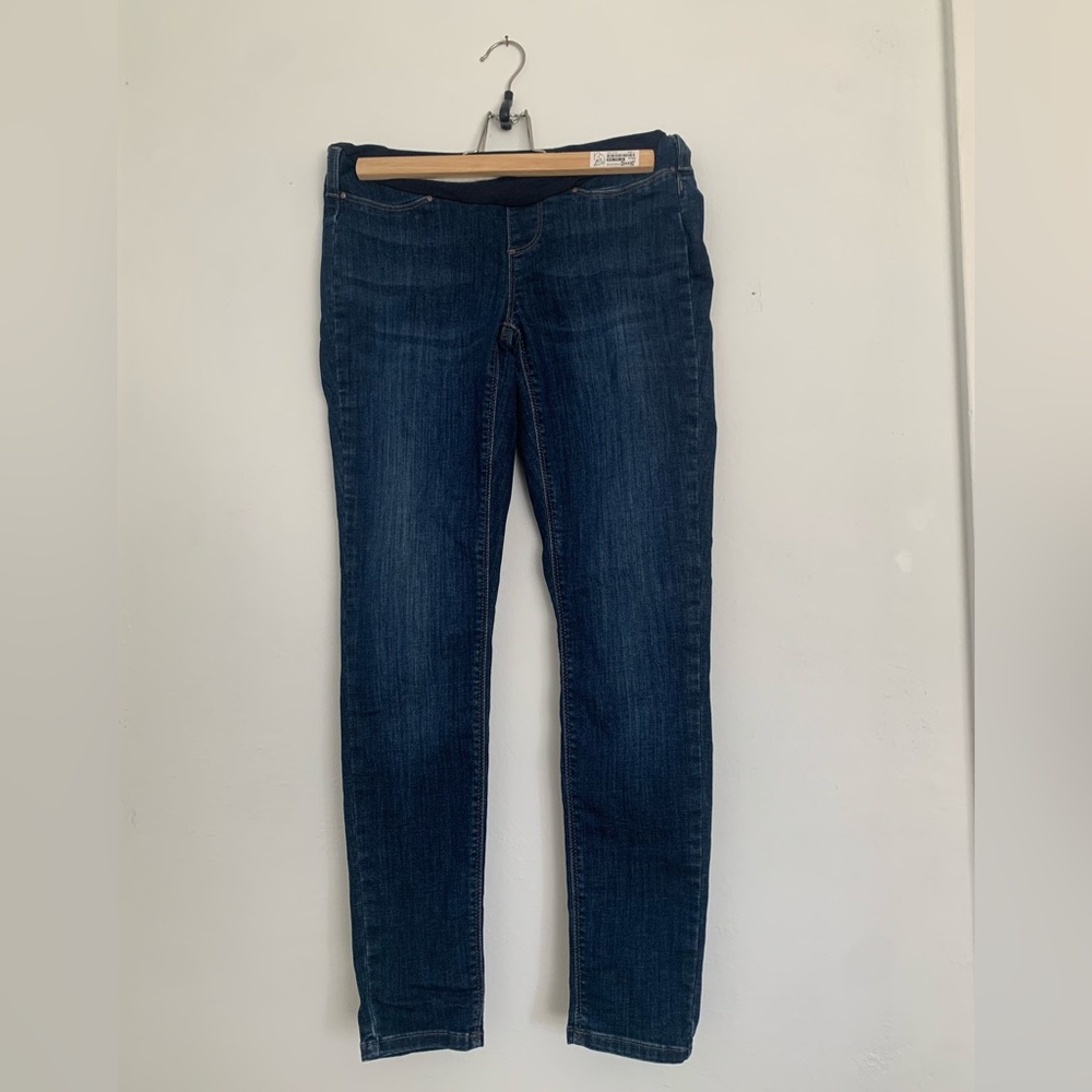 Seraphine Dark Over Bump Super-Skinny Maternity Jeans, size 4 petite